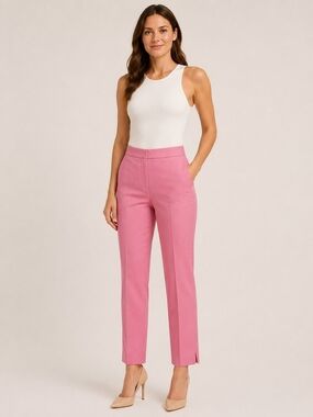 Topshop Pink Cropped Tailored Pants 4 Minimalist Chic Modern Style Career Girly
